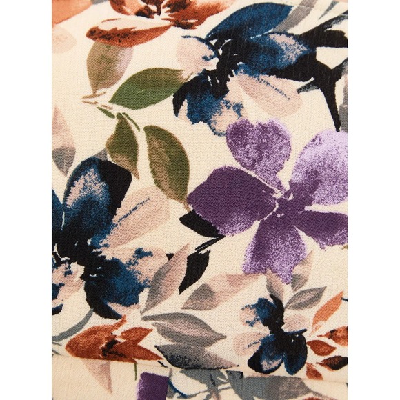 Torrid Mini Gauze Lace-Up Skater Dress Bell Sleeve Floral Plus Size 3 3X Boho - Picture 5 of 16